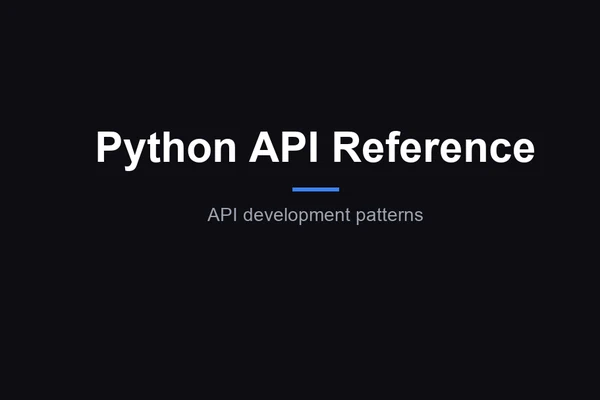 Python API Reference Project
